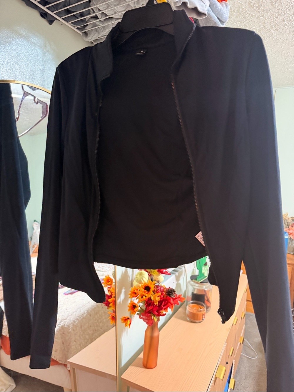 & Other Stories Black Bomber Jacket with Zip